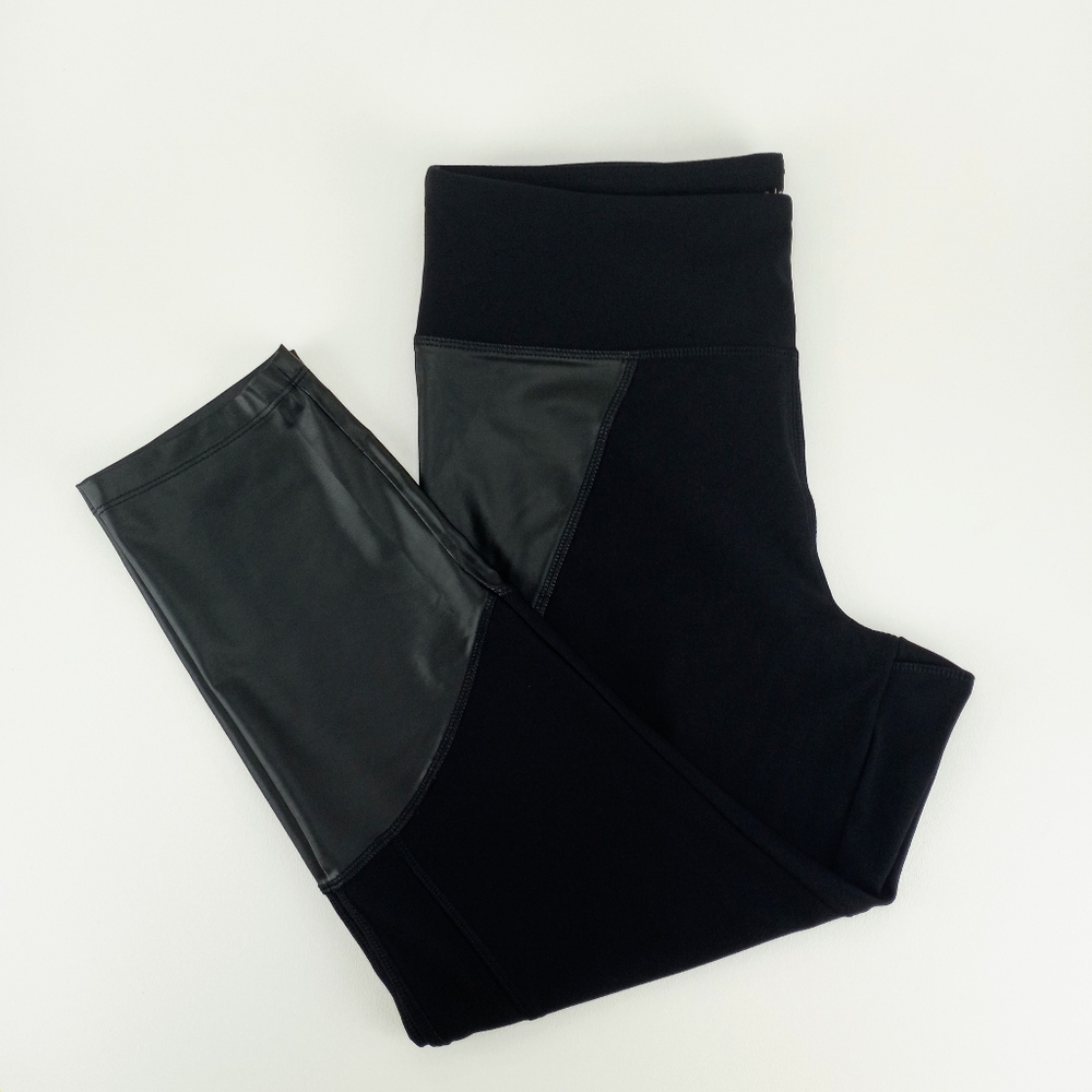 Vogo Athletica Leggings Yoga Faux Leather Mesh